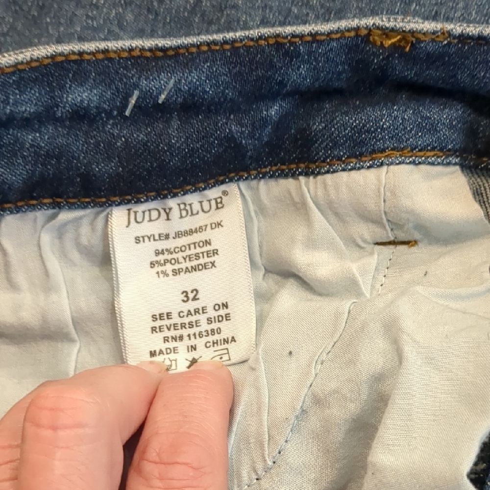 Judy Blue Women's Blue Jeans 90's straight 32" waist - Picture 9 of 15